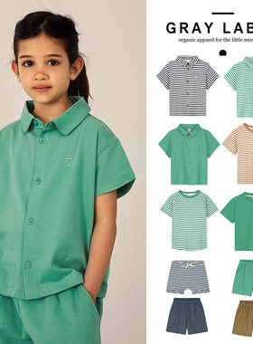 6Z Little现货荷兰gray label SS25儿童有机棉短袖宽松T恤裤