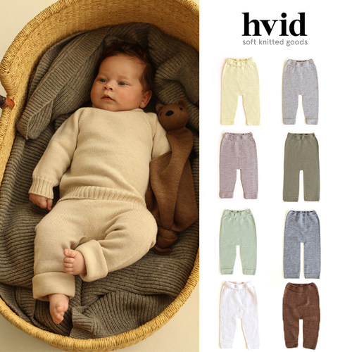 85Z现货Little比利时HVID FW25秋冬新生儿宝宝羊毛针织长裤打底裤