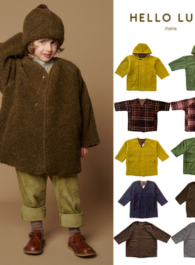 7Zlittle现货 意大利hello lupo FW25秋冬儿童羊毛外套大衣保暖