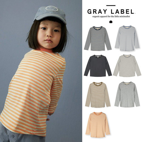 Little现货 荷兰gray label SS26儿童中性有机棉条纹长袖T恤