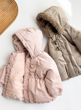 85Z Little现货 丹麦WHEAT FW25男女宝宝加绒加厚牛角扣棉服夹克