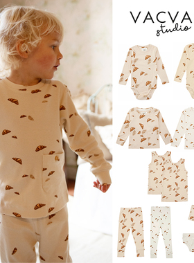 85Z Little家现货 丹麦VACVAC FW25儿童宝宝包屁衣上衣背心打底裤