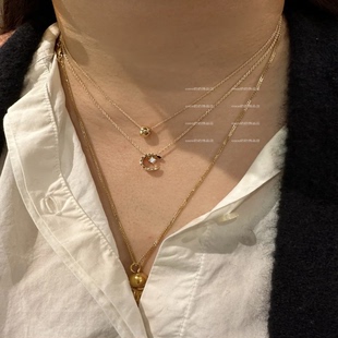 jennie同款！经典菱格镀金项链小金豆crush锁骨链2024百搭简约女