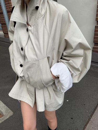 现货PREON自制早春新款休闲薄款单排扣系带风衣londonflat