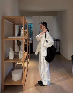 现货PREON工厂自制夏季新款薄款褶皱松弛感舒适休闲裤monoha同款