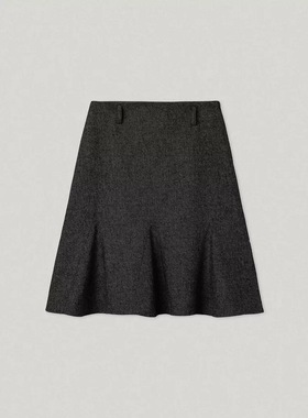 现货PREON工厂自制秋冬新款通勤休闲百搭高腰羊毛半裙smooth同款