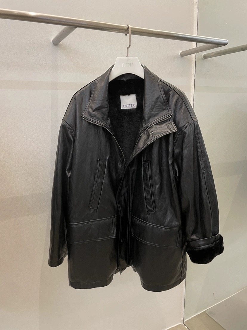 现货PREON工厂自制秋冬新款简约酷帅保暖宽松休闲加绒皮衣外套