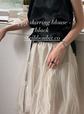 现货PREON工厂自制精美网纱ribbonbit同款抽褶蓬蓬半身裙