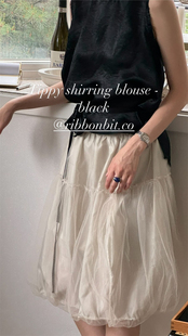 现货PREON工厂自制精美网纱ribbonbit同款抽褶蓬蓬半身裙