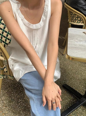一周PREON工厂自制夏季新款甜美蕾丝花边圆领背心连衣裙tannat风
