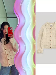 一周PREON工厂自制秋冬新款金智秀同款高级感翻领毛衣外套smooth