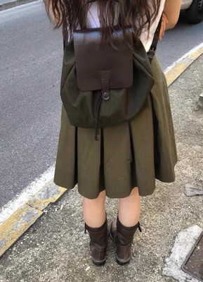 现货PREON工厂自制秋冬howus复古拼皮百搭休闲双肩包