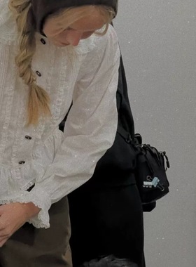 现货PREON工厂自制新款精美蕾丝花边娃娃领衬衫via同款