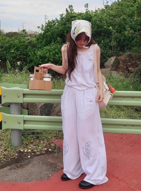现货PREON工厂自制夏季新款松弛乡村风花边刺绣上衣休闲裤fletta