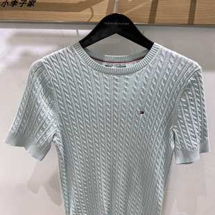 76J5411国内Tommy25女士秋冬新款纯棉短袖针织衫