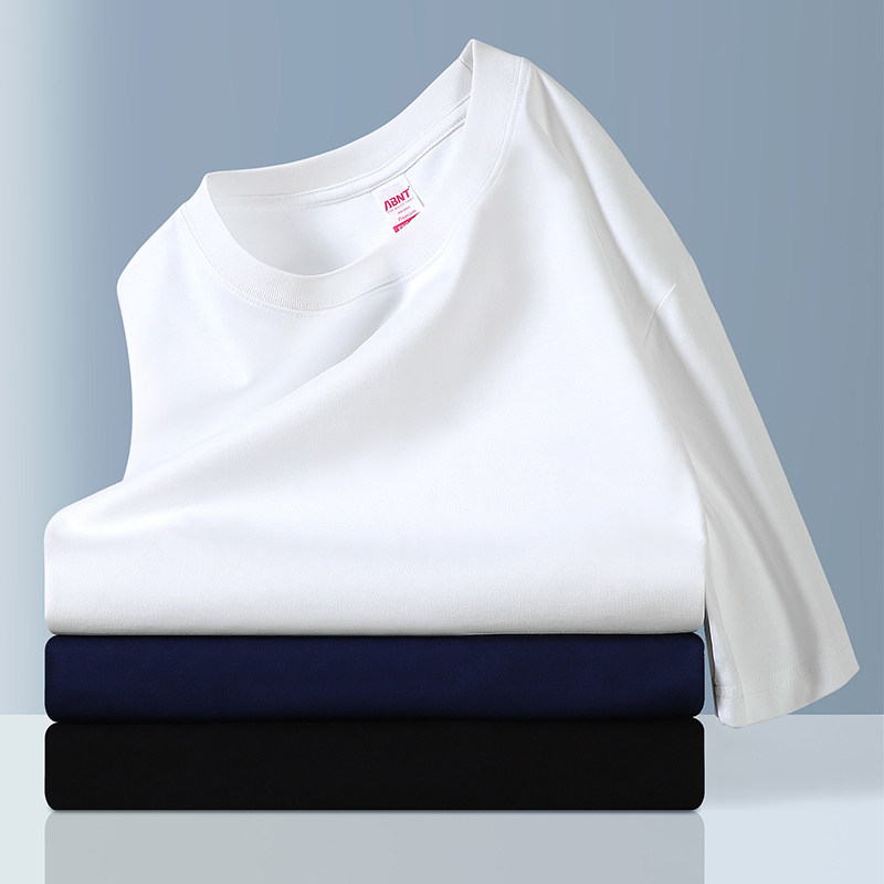 冰爽新疆长绒棉圆领纯棉T恤广告衫企业工作服班服团队定制印LOGO