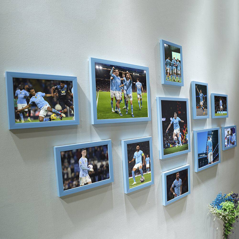 新品曼城球星海报贴墙哈兰德球迷礼品房间装饰画框组合照片墙相框