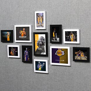 NBA篮球星科比照片墙相框海报宿舍挂墙卧室相片框酒吧体育装 饰画