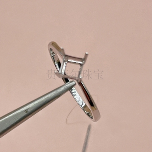 18k金 方形3*3--4*4mm 18K白金 黄金 玫瑰金戒指空托 ZG