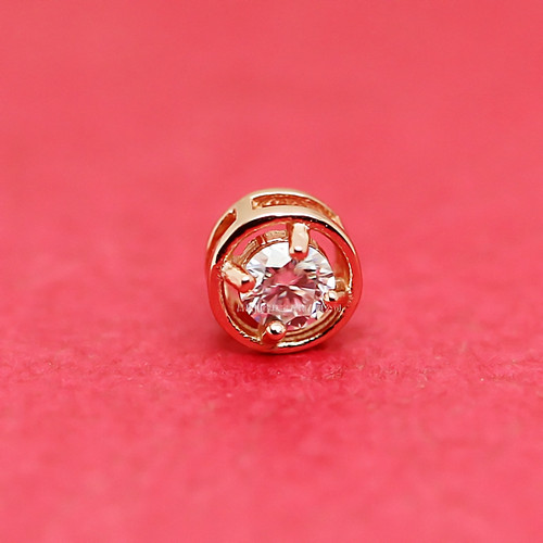 圆形镀白金莫桑石吊坠空托