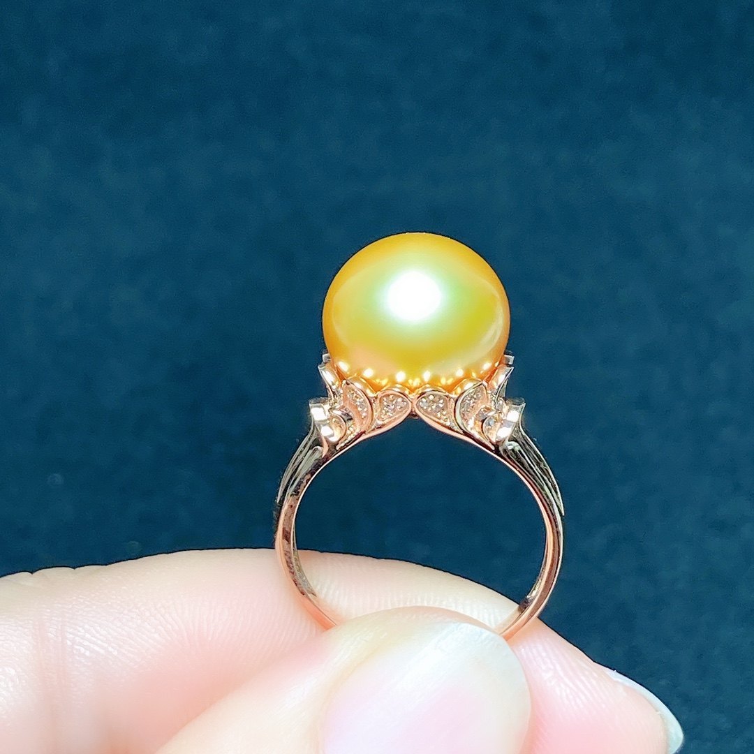 18k金圆12.2mmv可代镶嵌珍珠