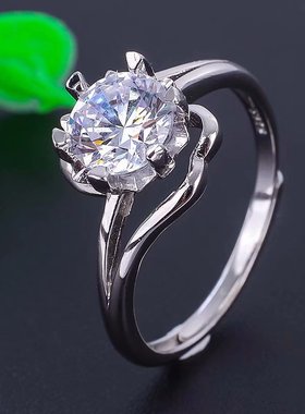 纯银空托适合莫桑石钻石mm--