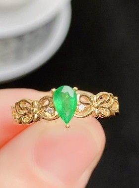 18k金 椭圆4*6mm 18K白金黄金玫瑰金戒指空托 成品 可代镶嵌 V