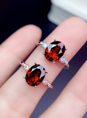 925银镀白金天然托帕石戒指