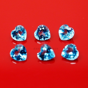 心形4*4mm-8*8mm托帕石裸石 蓝黄玉裸石 代镶嵌戒指 吊坠耳钉手链