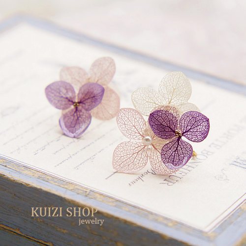 葵子手作仙境森林花簇耳钉耳夹