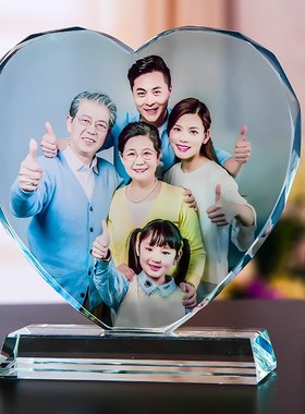 水晶爱心私人定制照片