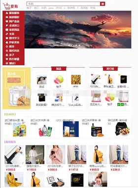 SpringBoot的爱购商城jsp水果电脑图书商城web数码服装购物javaBS