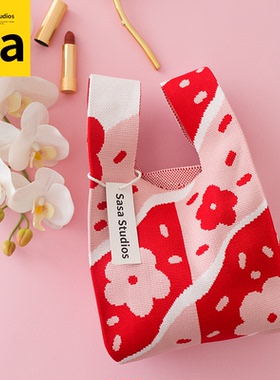 女神节伴手礼包袋郁金香针织手提包礼品袋38妇女节礼品便携手拎包