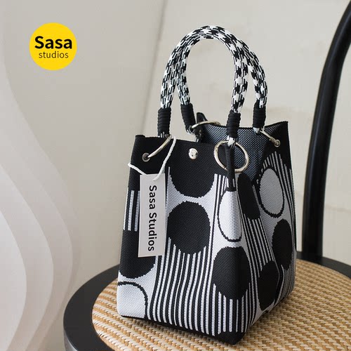 新款小红书同款经典复古手提小方包针织手拎包大容量手提袋通勤包