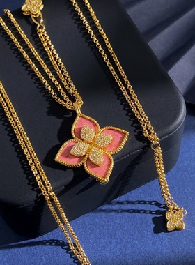 四叶草毛衣链全新配色诱人蔷薇粉