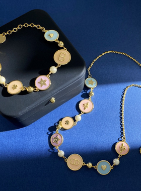 小蜜蜂项链四叶草手链珍珠锁骨链