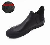 百搭潮男加绒保暖显瘦青年潮鞋 韩版 真皮时尚 高帮休闲皮鞋 冬季 新款