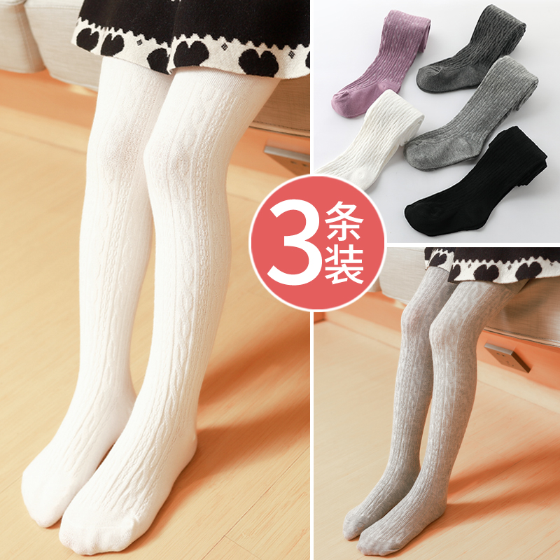 女童连裤袜春秋纯棉薄款外穿