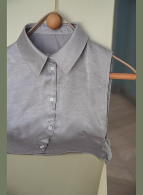 静奢风~高级时髦通勤银灰色内搭假领子女显瘦秋冬高审美单品