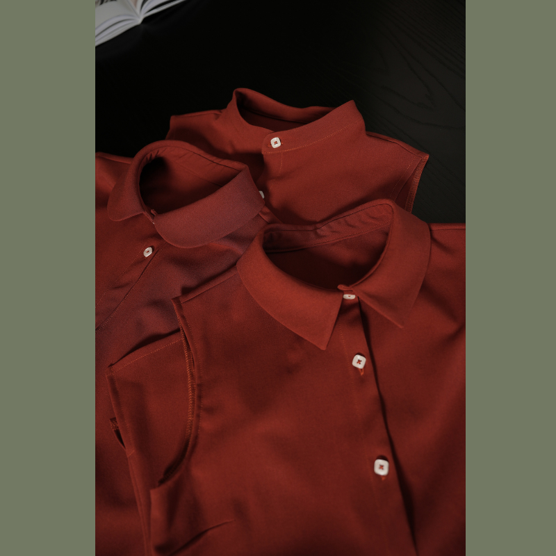 不能错过的美拉德~棕红色衬衣领