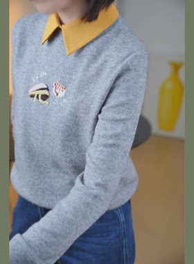 生命力芒果黄显白假领子