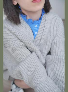 miu系养成记蓝色木耳边显白假领