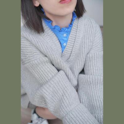 miu系养成记蓝色木耳边显白假领