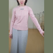 自带疗愈氛围感柔雾粉～长袖 打底T恤纯棉舒适显瘦解构设计