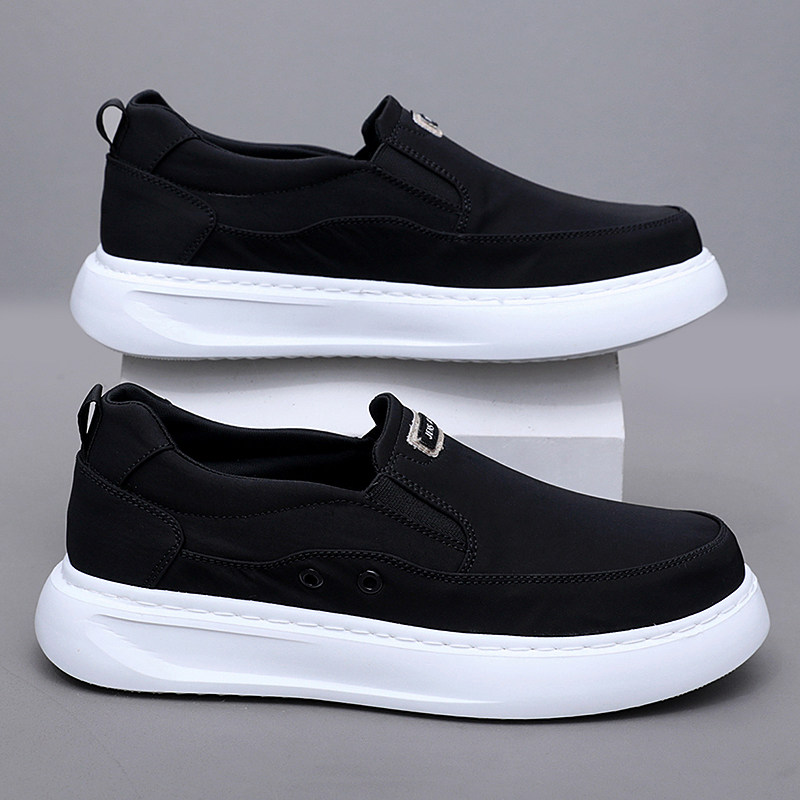 老北京布鞋男春秋黑色一脚蹬休闲鞋软底轻便懒人鞋开车鞋轻便软底