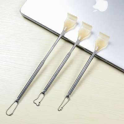 便携式抓痒器不锈钢不求人痒痒挠抓背器挠痒耙四节伸缩抓痒器43cm