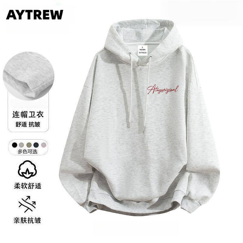 AYTREW休闲简约连帽卫衣秋冬季情侣装ins宽松套头薄款长袖外套潮