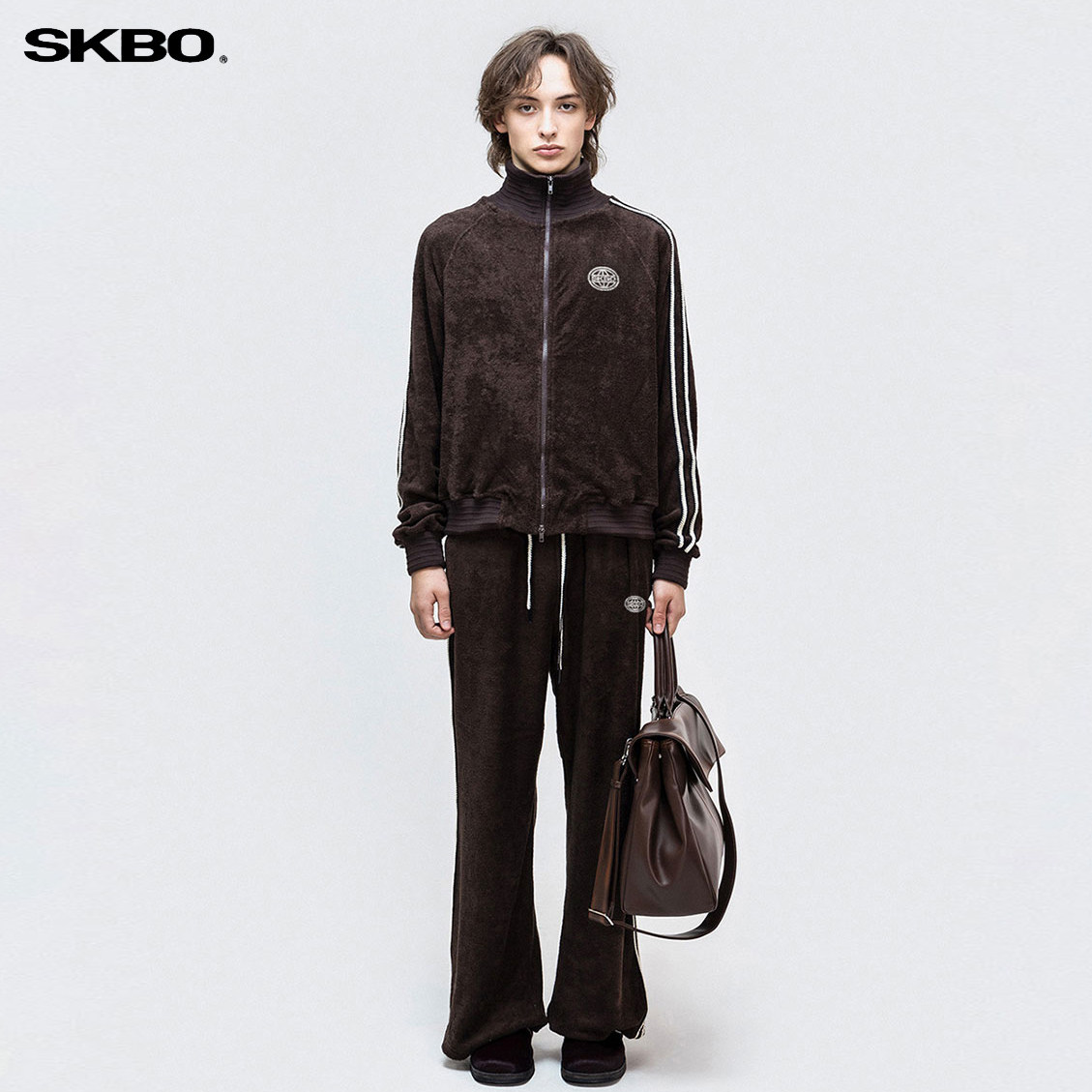 SKBO 春秋季灯芯绒休闲套装男女潮牌高级拉链立领开衫外套两件套,男装,时尚套装,淘宝优惠券,粉丝福利购,淘宝优惠卷