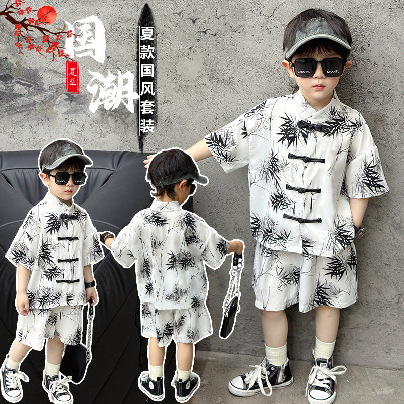 儿童汉服2026新款夏装男童中式唐装洋气宝宝古风套装中国风短袖潮,童装/婴儿装/亲子装,汉服,淘宝优惠券,粉丝福利购,淘宝优惠卷