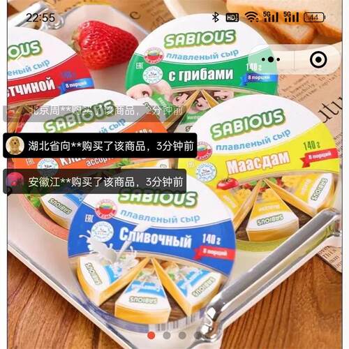 俄罗斯奶酪原装进口风味鲜奶即食